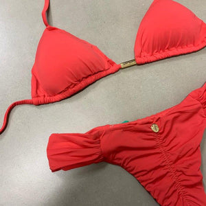 Butterfly Bikini Set -Triangle Top - Coral