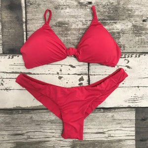 Moana Bikini Set - Knot Top - Cherry