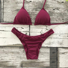 Load image into Gallery viewer, Moana Bikini Set - Triangle  Top - Burgundy