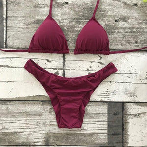 Moana Bikini Set - Triangle  Top - Burgundy