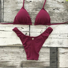 Load image into Gallery viewer, Moana Bikini Set - Triangle  Top - Burgundy