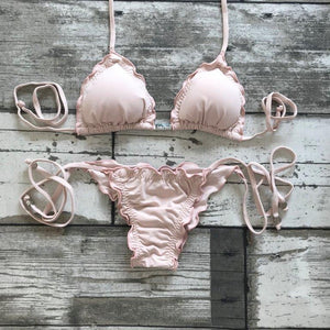 Ruffled Bikini Set - Baby Pink