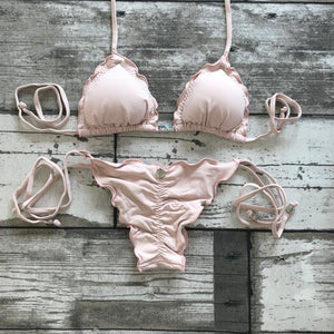Ruffled Bikini Set - Baby Pink