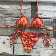 Load image into Gallery viewer, Ruffled Bikini Set - Orange and Pink