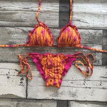 Load image into Gallery viewer, Ruffled Bikini Set - Orange and Pink