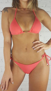 Triangle Tie Bikini Set - Coral